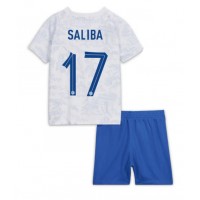 Frankreich William Saliba #17 Auswärts Trikotsatz Kinder WM 2022 Kurzarm (+ Kurze Hosen)